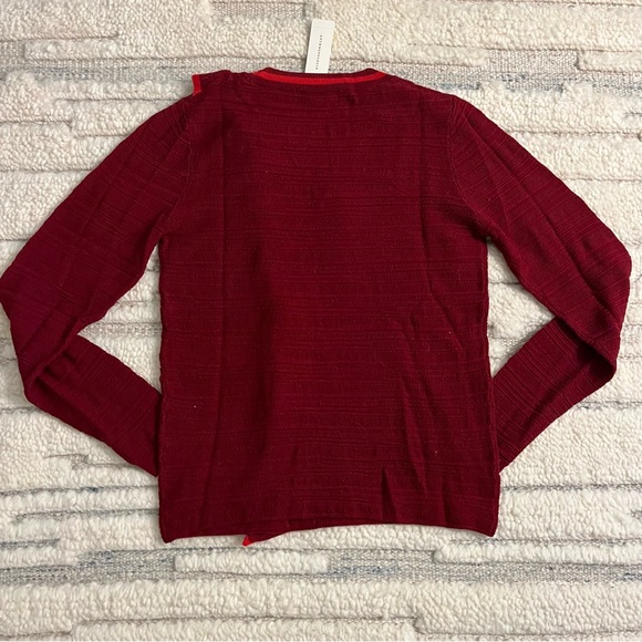NWT Burgundy Fine Gauge Sweater - Picture 2 of 7